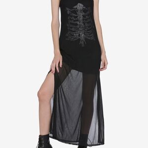 Hot Topic Black Skeleton Maxi Dress